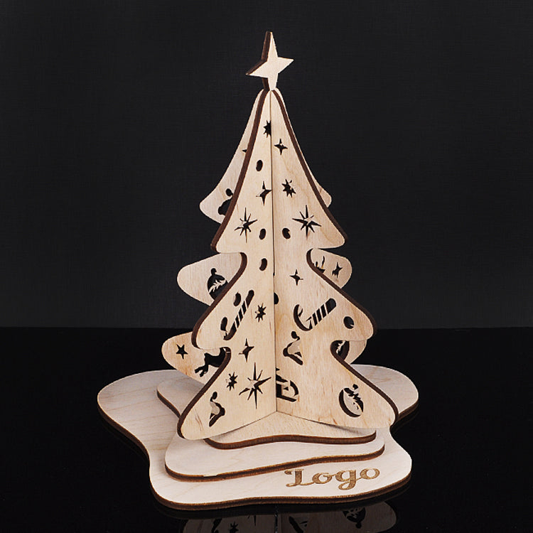 Дерев'яна новорічна ялинка з логотипом 130101